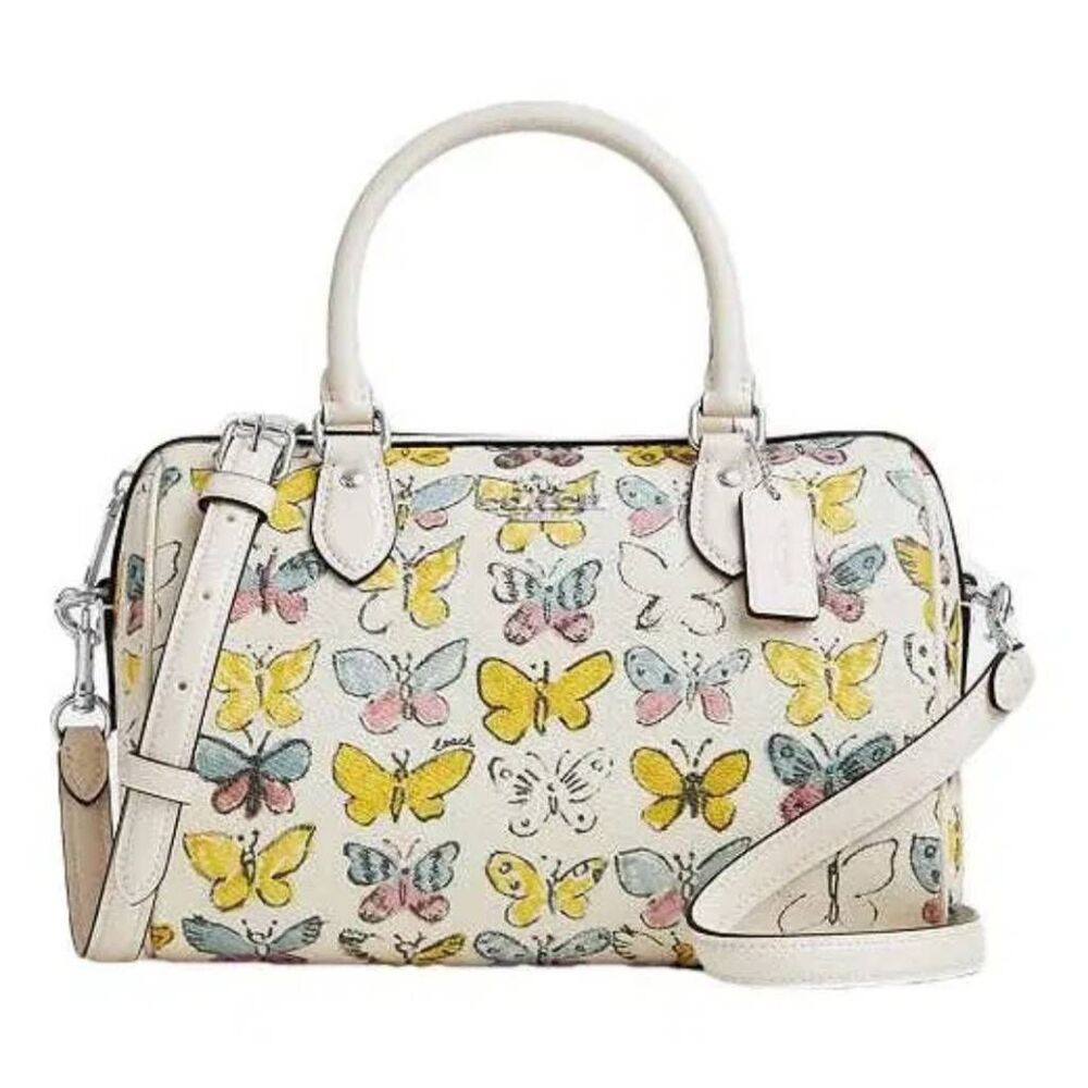 Coach Rowan Satchel Bag & Wallet Set With Butterfly Print